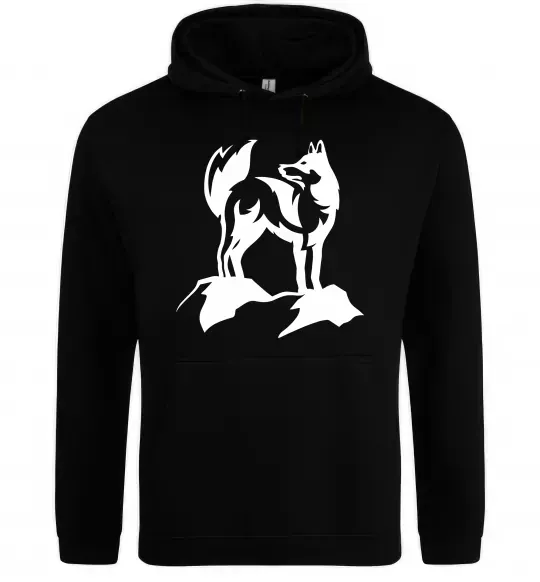 Мужская толстовка (худи) Mountain wolf Черный фото