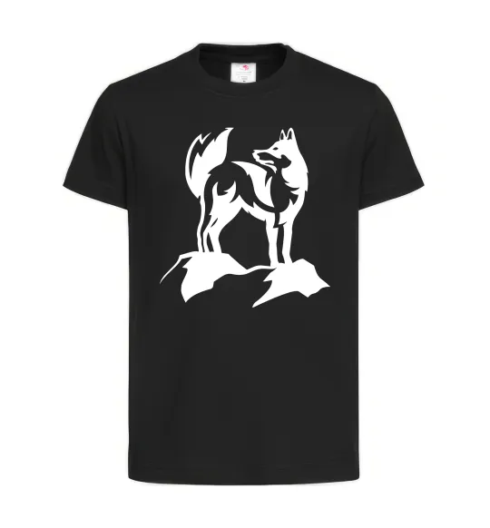 Дитяча футболка Mountain wolf Чорний фото