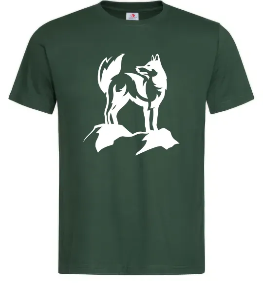 Мужская футболка Mountain wolf Темно-зеленый фото