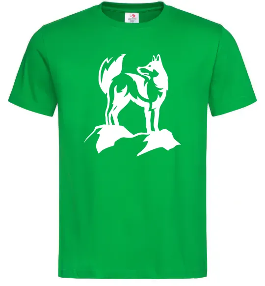 Мужская футболка Mountain wolf Зеленый фото