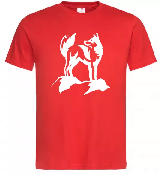 Мужская футболка Mountain wolf Красный фото