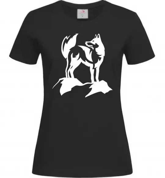 Жіноча футболка Mountain wolf Чорний фото