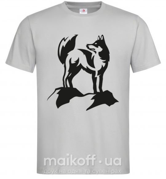 Мужская футболка Mountain wolf Серый фото