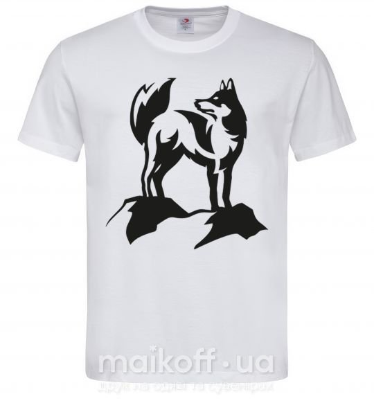 Мужская футболка Mountain wolf Белый фото