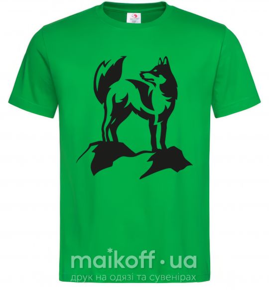 Мужская футболка Mountain wolf Зеленый фото