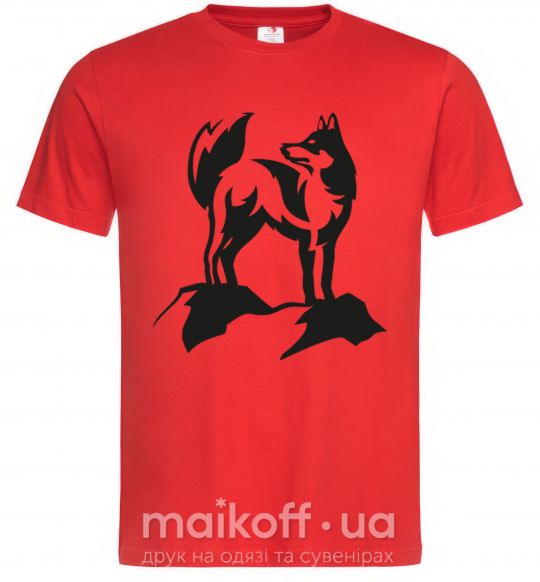Мужская футболка Mountain wolf Красный фото