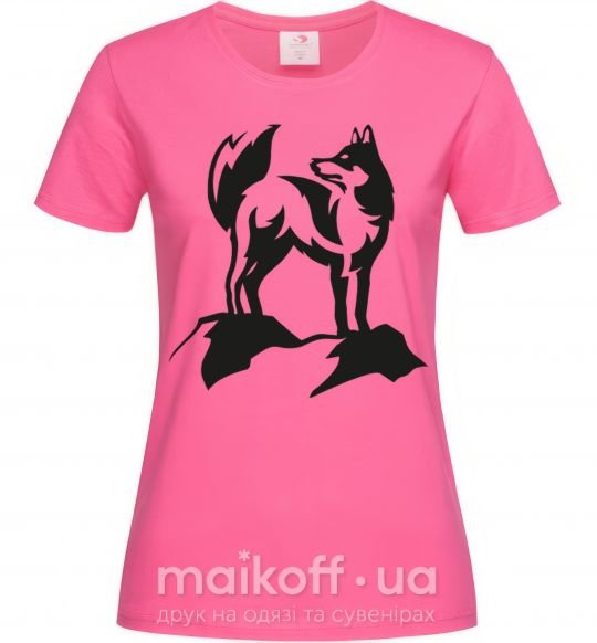 Женская футболка Mountain wolf Ярко-розовый фото