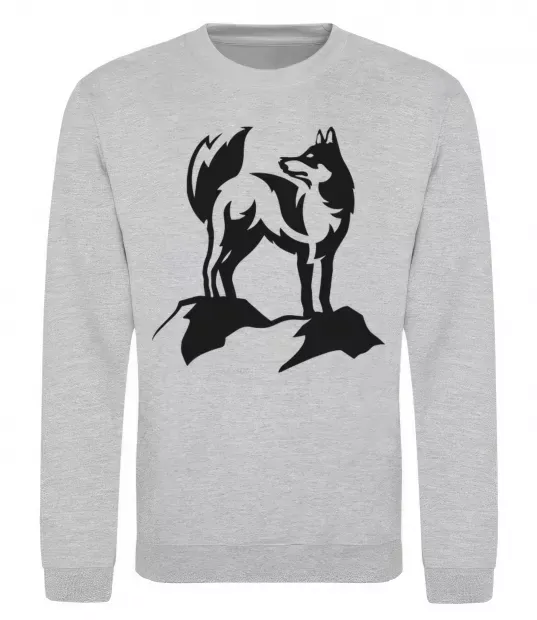 Свитшот Mountain wolf Серый меланж фото