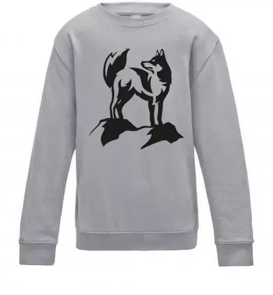 Дитячий світшот Mountain wolf Сірий меланж фото