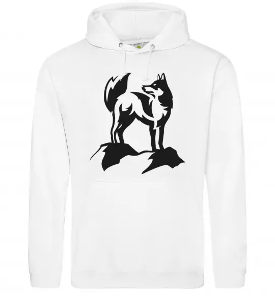 Мужская толстовка (худи) Mountain wolf Белый фото