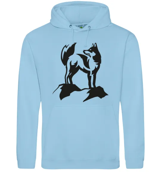 Мужская толстовка (худи) Mountain wolf Голубой фото