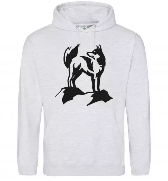 Жіноча толстовка (худі) Mountain wolf Сірий меланж фото