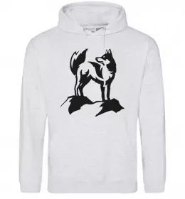 Женская толстовка (худи) Mountain wolf Серый меланж фото