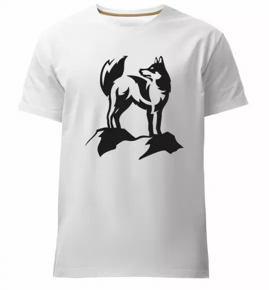 Чоловіча преміум футболка Mountain wolf Білий фото