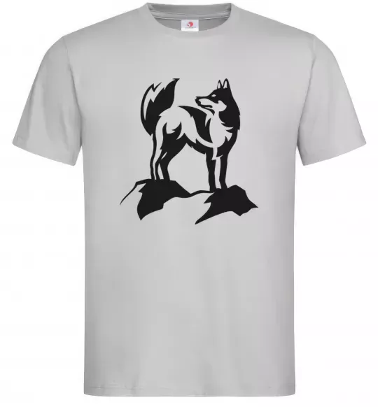 Мужская футболка Mountain wolf Серый фото