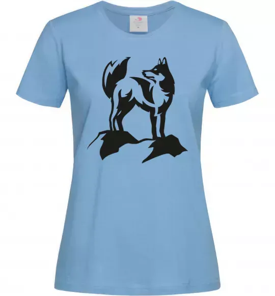 Жіноча футболка Mountain wolf Блакитний фото
