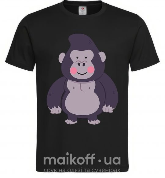 Мужская футболка Добрая горилла Черный фото