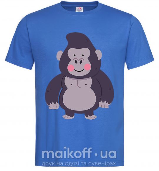 Мужская футболка Добрая горилла Ярко-синий фото