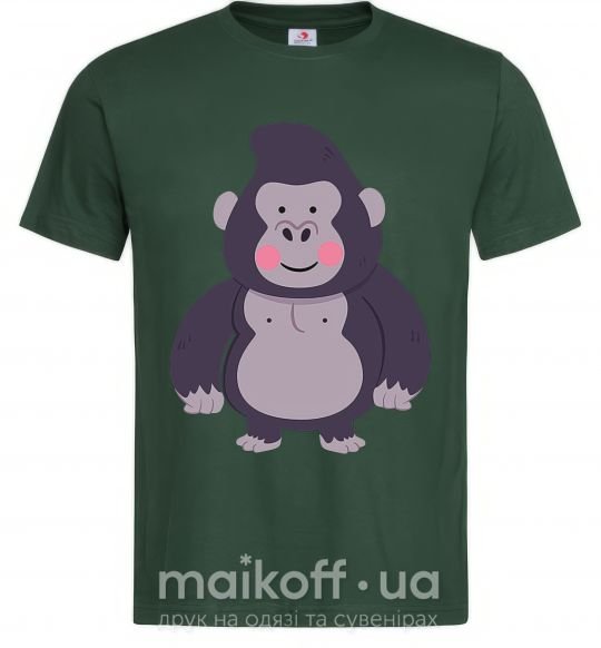 Мужская футболка Добрая горилла Темно-зеленый фото