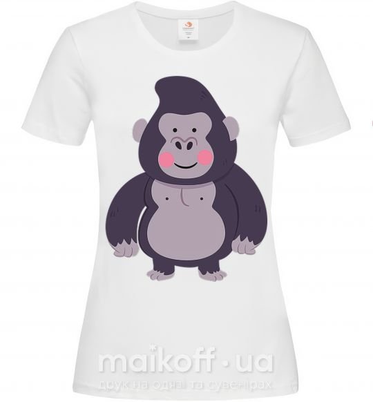 Женская футболка Добрая горилла Белый фото