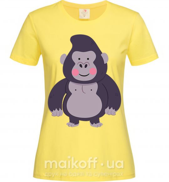 Женская футболка Добрая горилла Лимонный фото