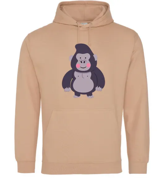 Женская толстовка (худи) Добра горила Песочный фото