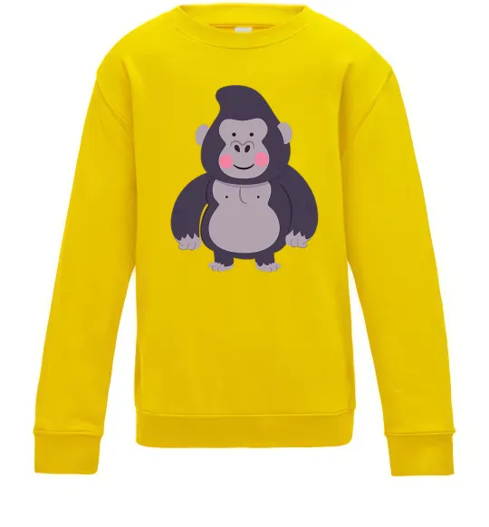 Детский Свитшот Добра горила Солнечно желтый фото