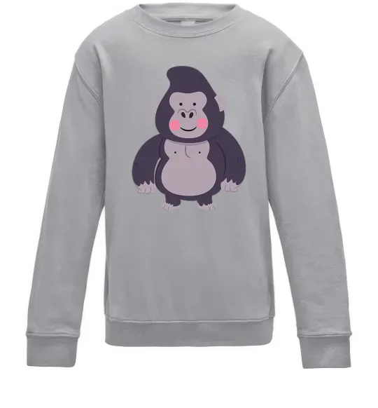 Детский Свитшот Добра горила Серый меланж фото