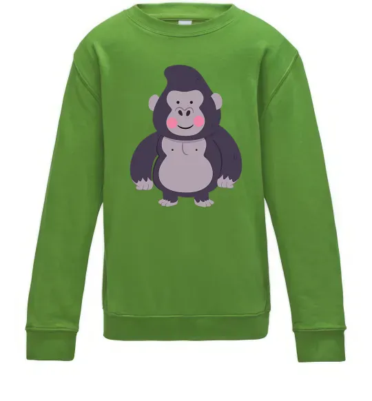 Детский Свитшот Добра горила Лаймовый фото