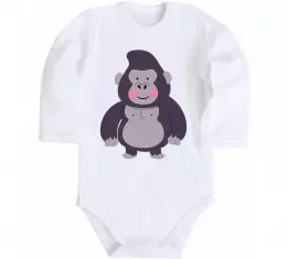 Детский боди Розлючена горила Белый фото