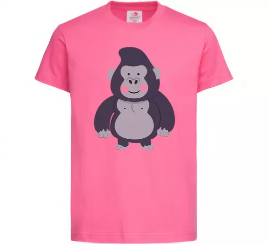 Дитяча футболка Добра горила Яскраво-рожевий фото