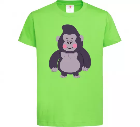 Дитяча футболка Добра горила Лаймовий фото