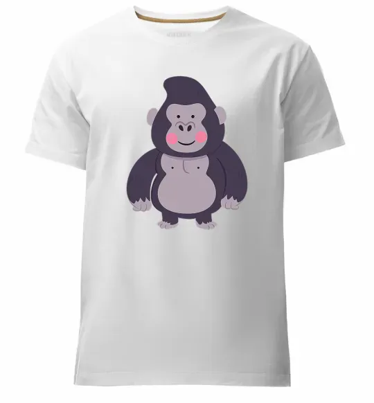 Мужская премиум футболка Добра горила Белый фото