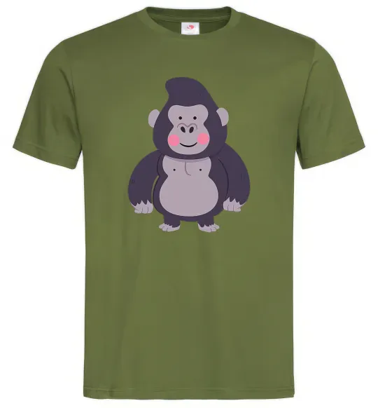 Мужская футболка Добра горила Оливковый фото