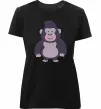Жіноча преміум футболка Добра горила Чорний фото