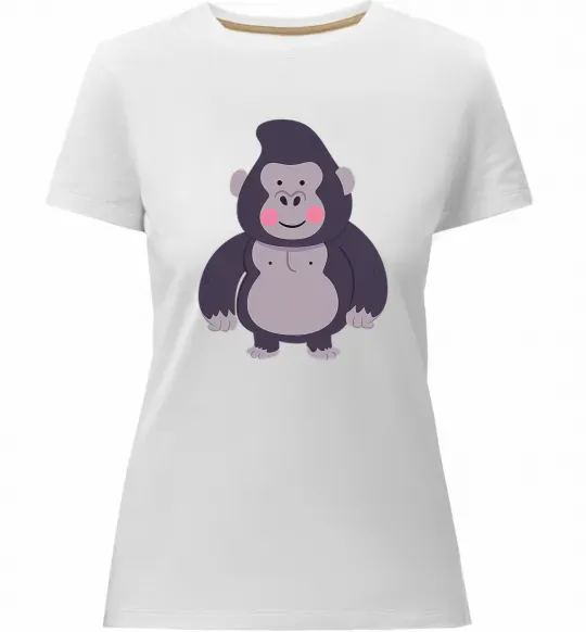 Жіноча преміум футболка Добра горила Білий фото