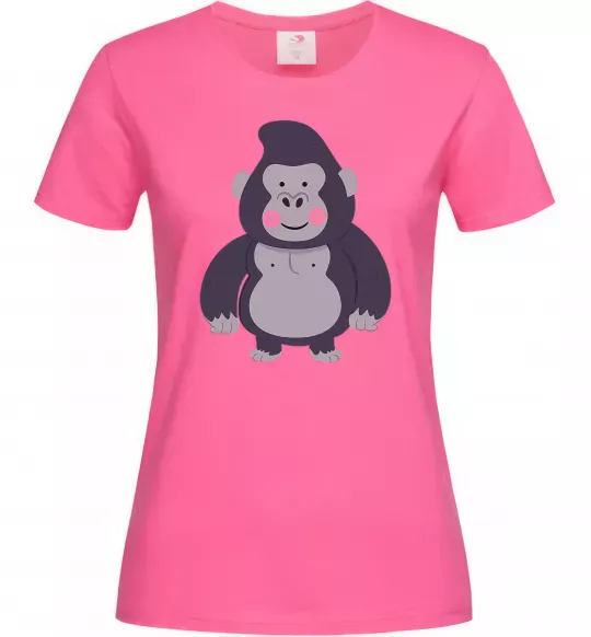 Женская футболка Добра горила Ярко-розовый фото