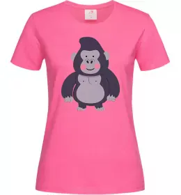 Женская футболка Добра горила Ярко-розовый фото