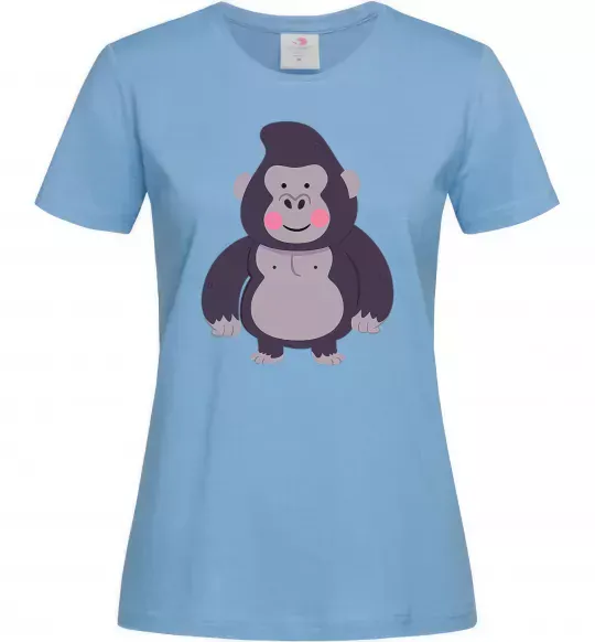 Женская футболка Добра горила Голубой фото