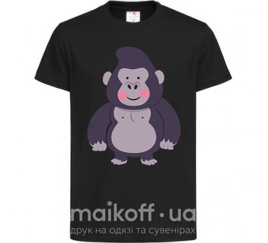 Детская футболка Добрая горилла Черный фото
