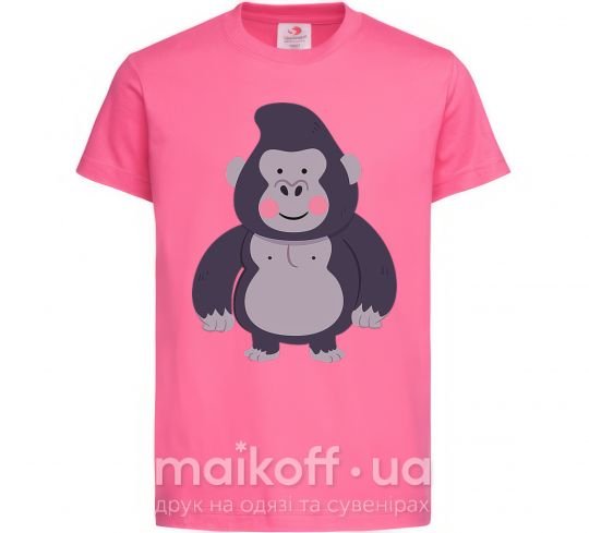 Дитяча футболка Добрая горилла Яскраво-рожевий фото