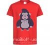 Детская футболка Добрая горилла Красный фото