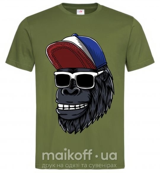 Мужская футболка Swag gorilla Оливковый фото
