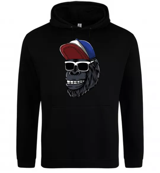Мужская толстовка (худи) Swag gorilla Черный фото