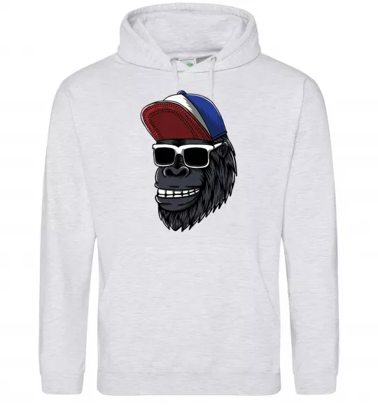 Мужская толстовка (худи) Swag gorilla Серый меланж фото