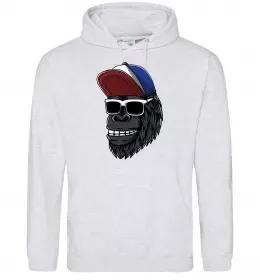 Мужская толстовка (худи) Swag gorilla Серый меланж фото