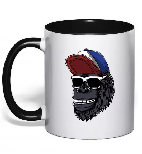 Чашка с цветной ручкой Swag gorilla Черный фото