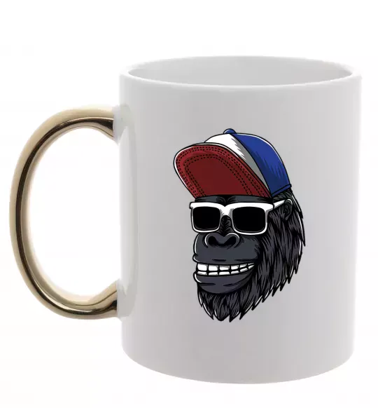 Чашка с цветной ручкой Swag gorilla Золото фото