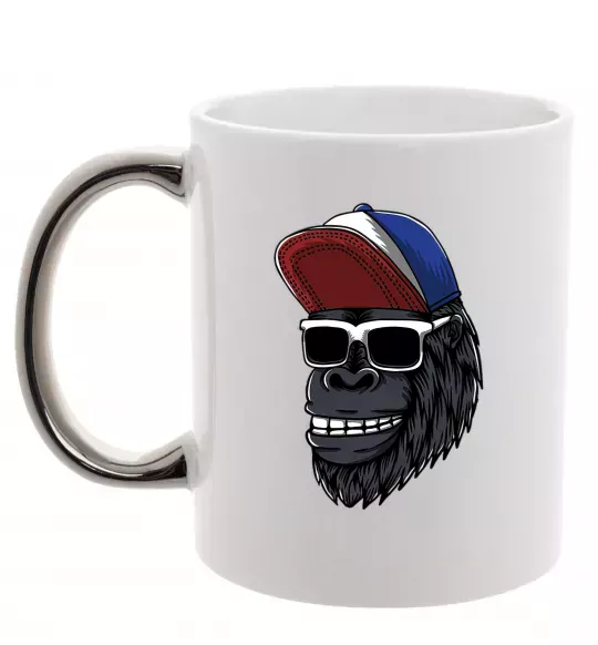 Чашка с цветной ручкой Swag gorilla Серебро фото