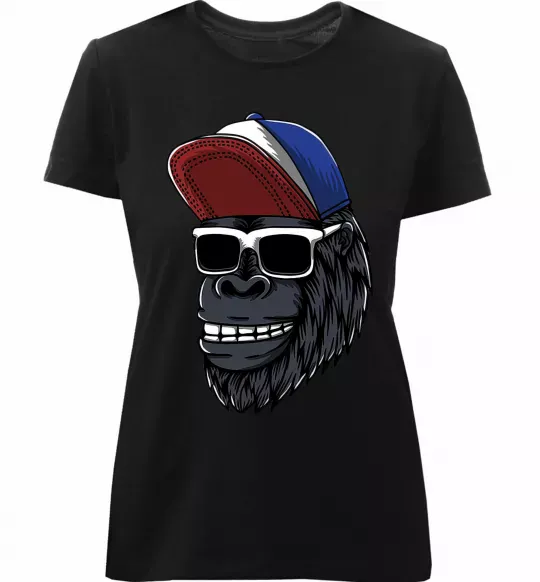 Жіноча преміум футболка Swag gorilla Чорний фото